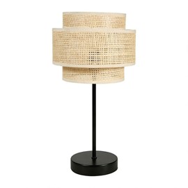 Lampe abat-jour papier rotin 3 niveaux