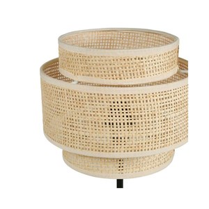 Lampe abat-jour papier rotin 3 niveaux