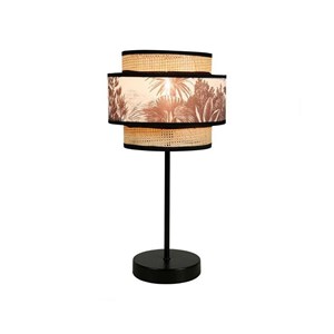 Lampe abat-jour papier rotin 3 niveaux o