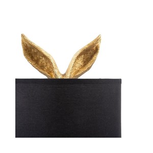 Lampe lapin doré abat-jour noir