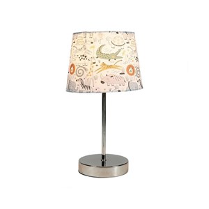 Lampe safari pied métal argenté