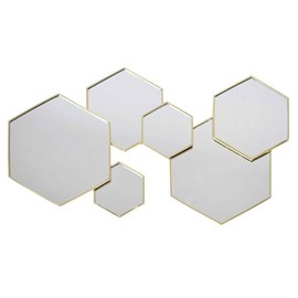 Décoration miroir hexagonal