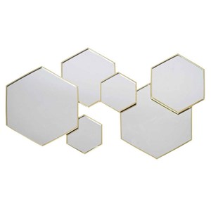 Décoration miroir hexagonal