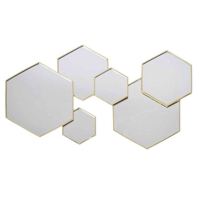 Décoration miroir hexagonal