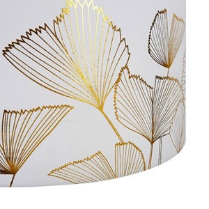 Suspension cylindrique ginkgo blanc doré