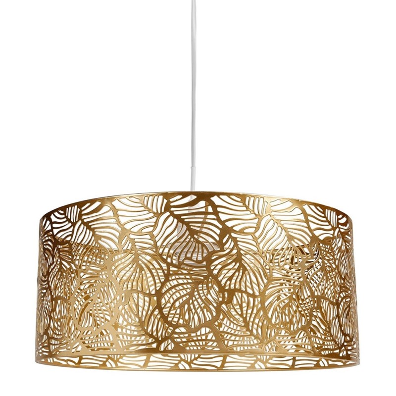 Suspension métal ajouré doré calathéa d3