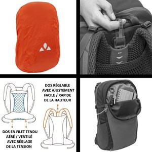 Sac à dos vaude wizard 24+4 bleu