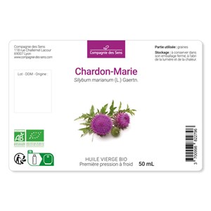 Huile de chardon-marie bio - 100ml - fraîcheur garantie oxycert® - vierge & de 1
