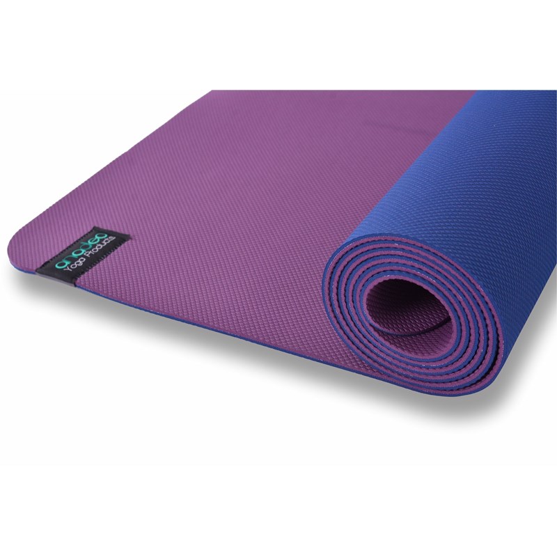 Coussin yoga plat prune bleu