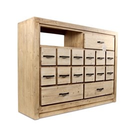 Bahut grainetier 15 tiroirs naturel bois