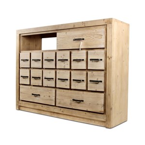 Bahut grainetier 15 tiroirs naturel bois