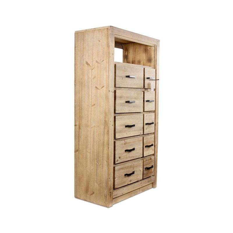 Semainier chiffonnier 10 tiroirs naturel