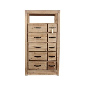 Semainier chiffonnier 10 tiroirs naturel