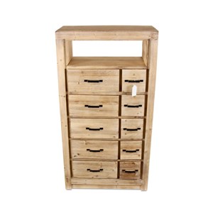 Semainier chiffonnier 10 tiroirs naturel