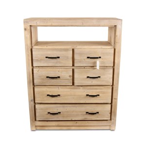 Commode 6 tiroirs naturel bois naturel -
