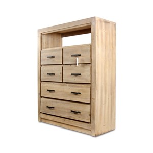 Commode 6 tiroirs naturel bois naturel -