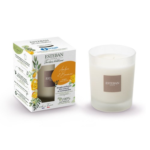 DURANCE Bougie parfumée ambre noble, blanche, 180 g