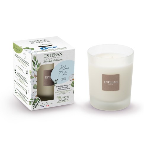 Esteban - Bougie parfumée 180g blanc coton