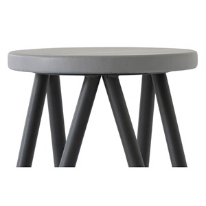 Tabouret bois-métal noir - (st-)