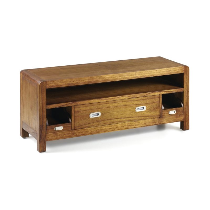 Meuble tv 3 tiroirs bronze bois-bronze