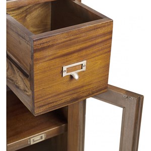 Meuble escalier 4 tiroirs bronze bois