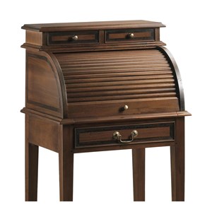 Bureau 5 tiroirs bronze bois marron -