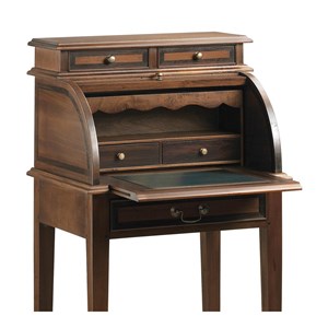 Bureau 5 tiroirs bronze bois marron -