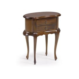 Table de chevet 2 tiroirs bronze bois