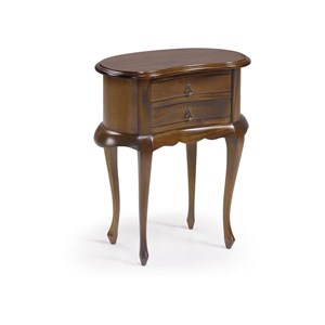 Table de chevet 2 tiroirs bronze bois