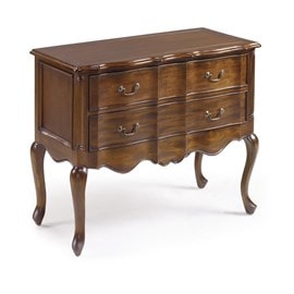 Commode 2 tiroirs bronze bois marron -