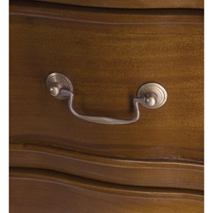 Commode 2 tiroirs bronze bois marron -