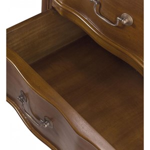 Commode 2 tiroirs bronze bois marron -