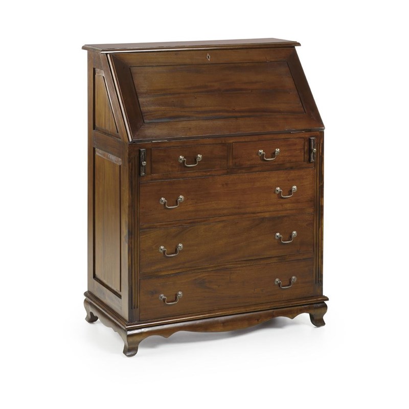 Commode 8 tiroirs bronze bois marron -