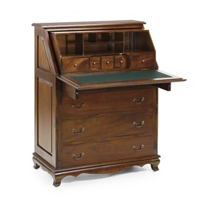 Commode 8 tiroirs bronze bois marron -