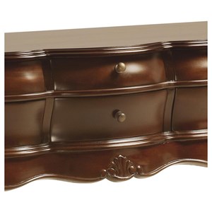 Console 6 tiroirs bronze bois marron -