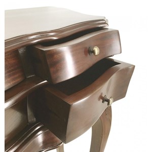 Console 6 tiroirs bronze bois marron -