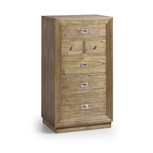 Chiffonnier 6 tiroirs bronze bois marron