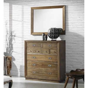 Commode 9 tiroirs bronze bois-bronze