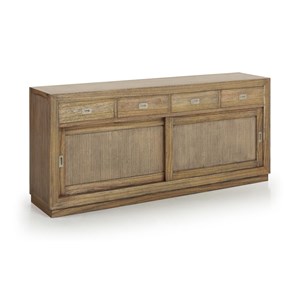 Bahut 4 tiroirs bronze bois marron -