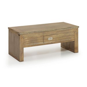 Table basse 2 tiroirs bronze bois-bronze