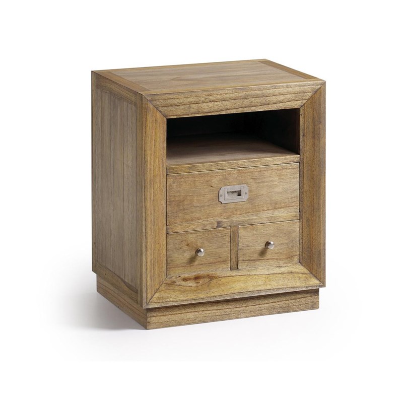 Table de chevet 3 tiroirs bronze bois