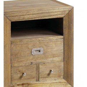 Table de chevet 3 tiroirs bronze