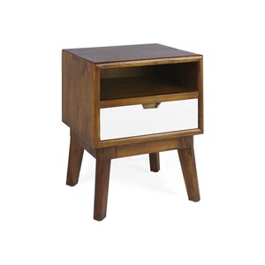 Table de chevet 1 tiroir bronze bois