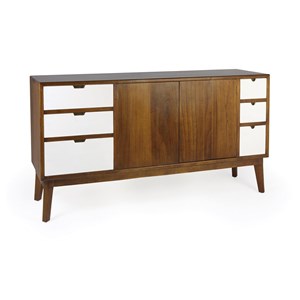 Bahut 6 tiroirs bronze bois marron -