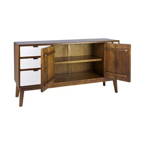 Bahut 6 tiroirs bronze bois-bronze