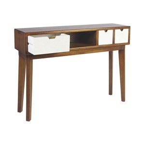 Console 3 tiroirs bronze bois-bronze