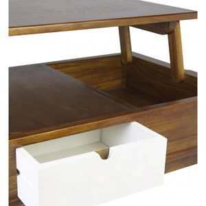 Table basse 2 tiroirs bronze bois marron