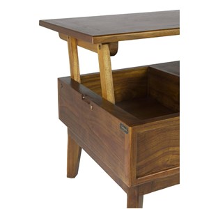 Table basse 2 tiroirs bronze bois marron