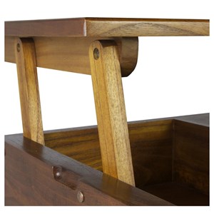 Table basse 2 tiroirs bronze bois marron