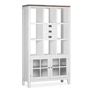 Bibliothèque 3 tiroirs bronze bois blanc